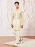 Men's Beige Tissue Silk Kurta